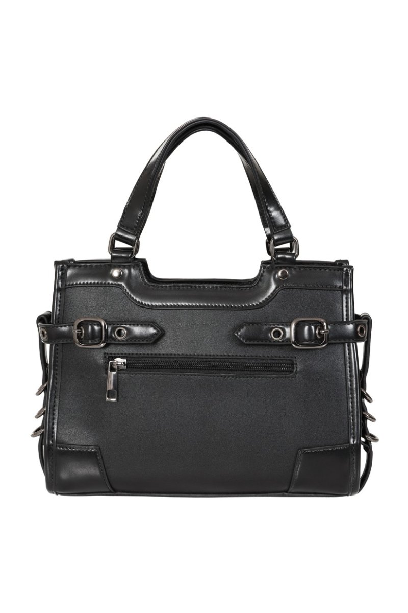 画像7: Black Ledger Satchel Bag / ハンドバッグ【Banned Apparel】 (7)