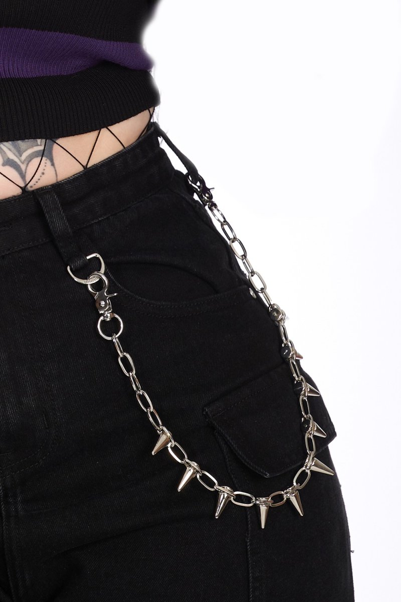 画像1: Silver SPIKED TROUSER CHAIN / チェーン【Banned Apparel】 (1)