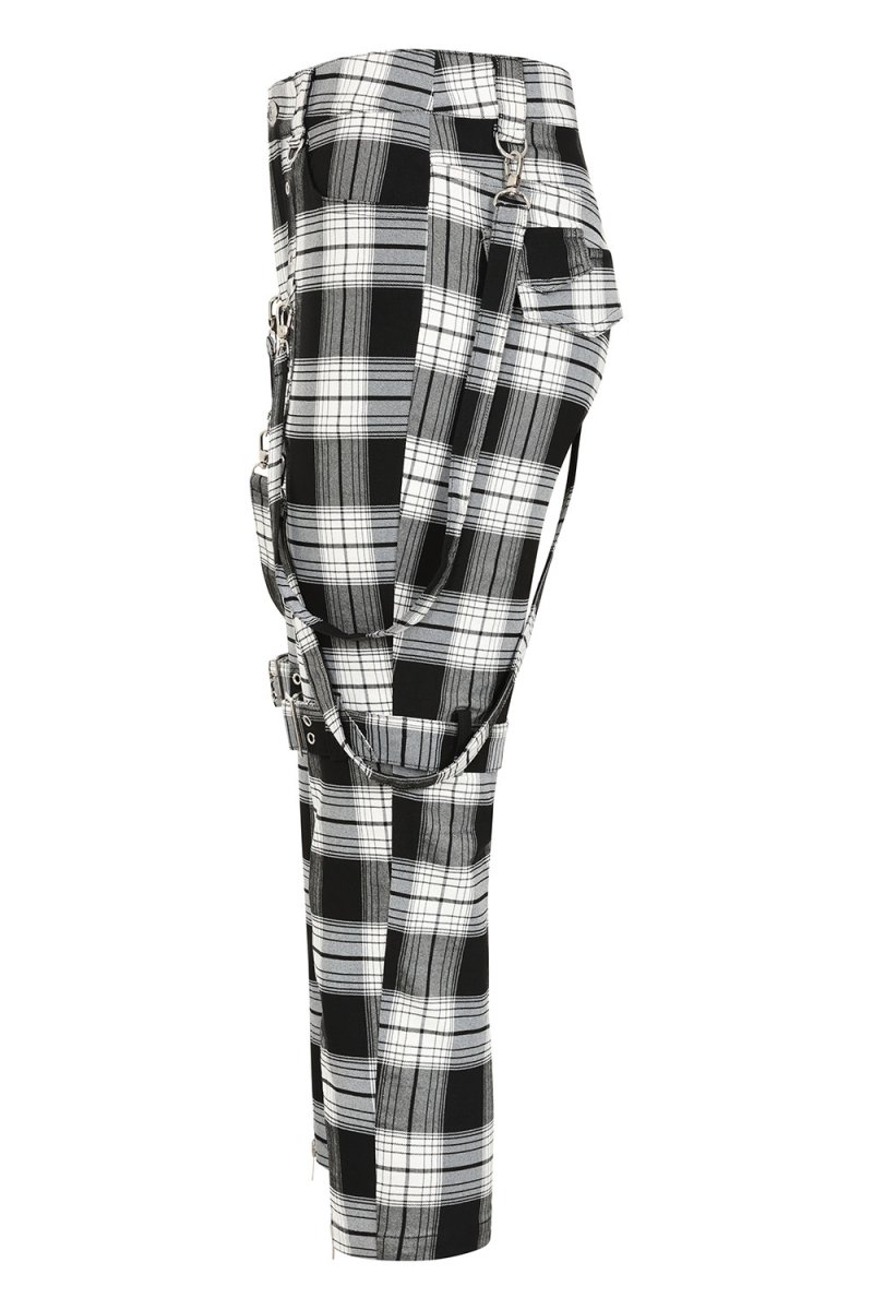 画像6: NOCTURNE BUCKLE TROUSERS / Black×White  / パンツ【Banned Apparel】 (6)