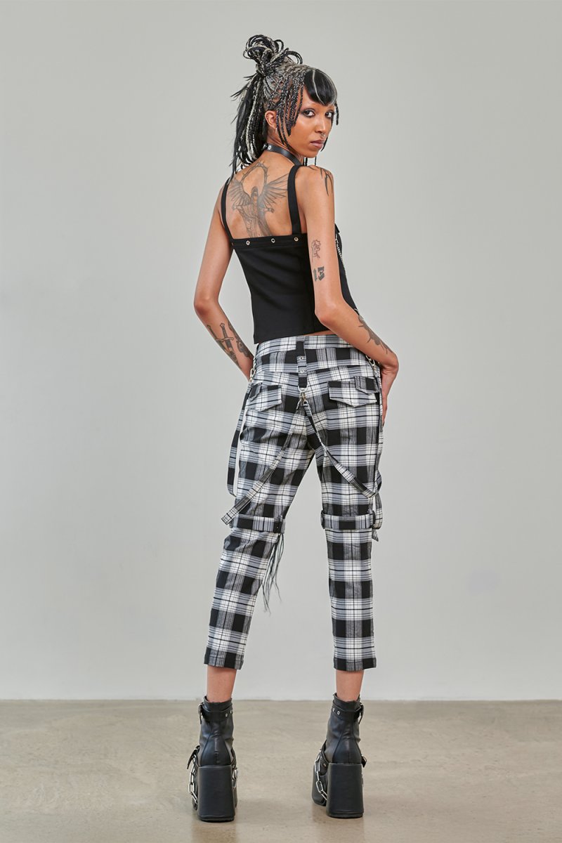 画像3: NOCTURNE BUCKLE TROUSERS / Black×White  / パンツ【Banned Apparel】 (3)