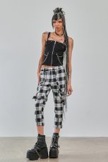 画像2: NOCTURNE BUCKLE TROUSERS / Black×White  / パンツ【Banned Apparel】 (2)