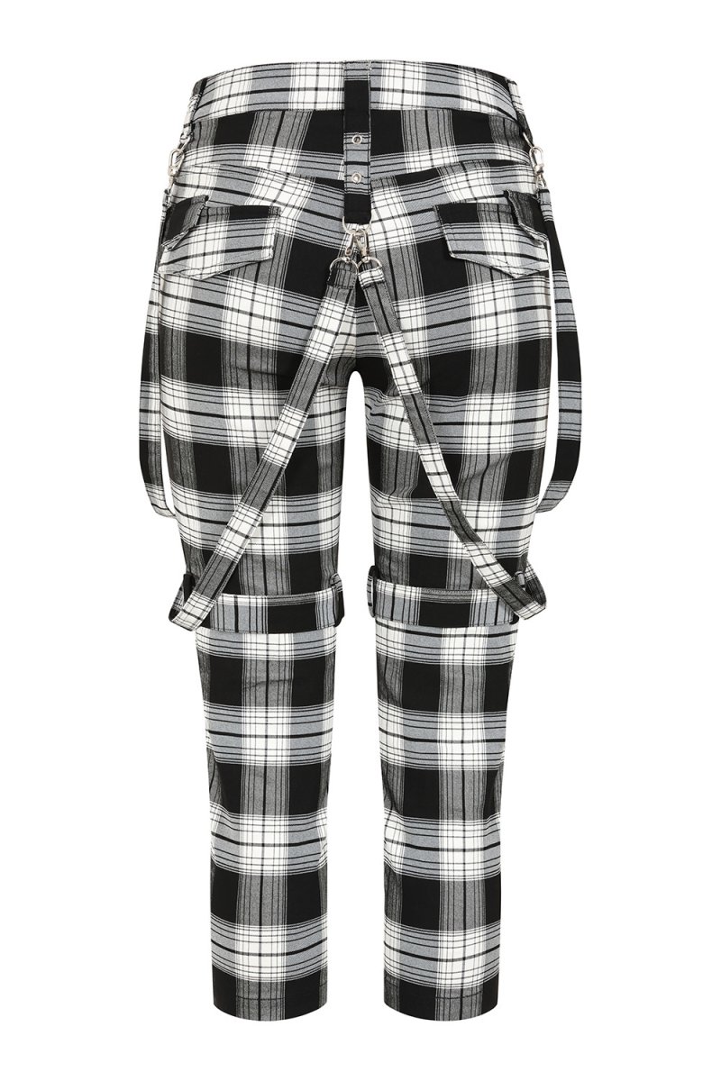 画像8: NOCTURNE BUCKLE TROUSERS / Black×White  / パンツ【Banned Apparel】 (8)