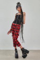 画像2: NOCTURNE BUCKLE TROUSERS / Black×Red  / パンツ【Banned Apparel】 (2)
