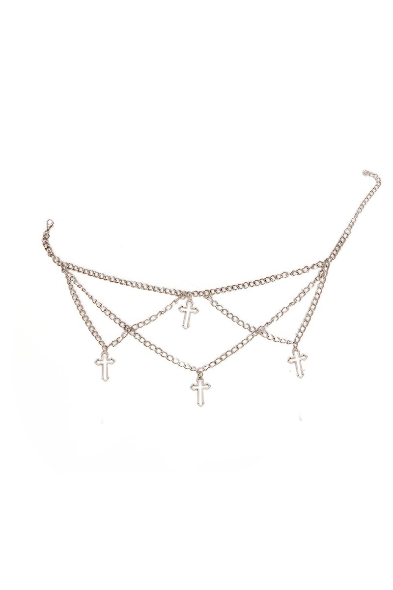 画像2: SILVER CROSS NECKLACE / ネックレス【Banned Apparel】 (2)