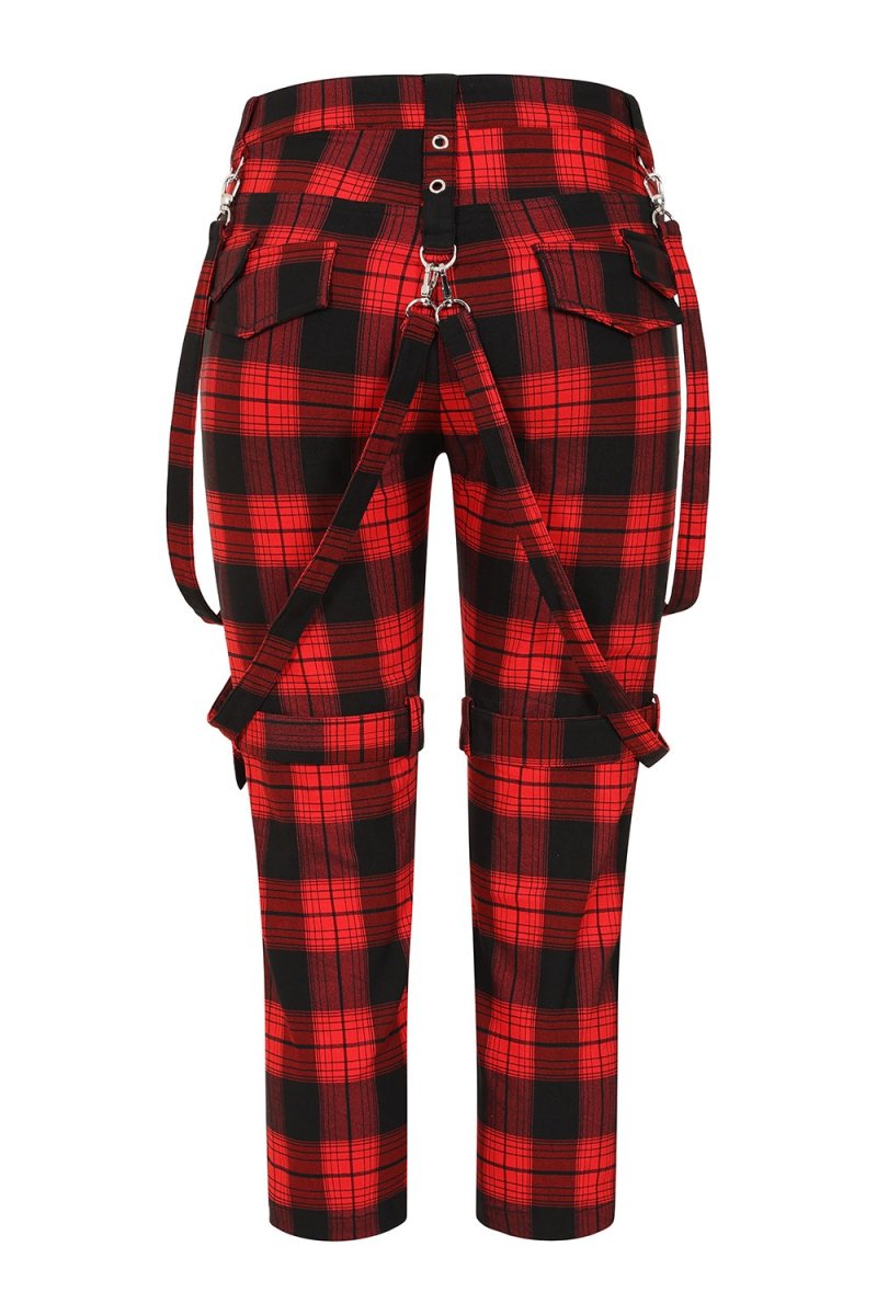 画像10: NOCTURNE BUCKLE TROUSERS / Black×Red  / パンツ【Banned Apparel】 (10)