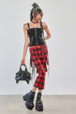 画像4: NOCTURNE BUCKLE TROUSERS / Black×Red  / パンツ【Banned Apparel】 (4)