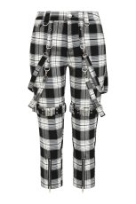 画像4: NOCTURNE BUCKLE TROUSERS / Black×White  / パンツ【Banned Apparel】 (4)