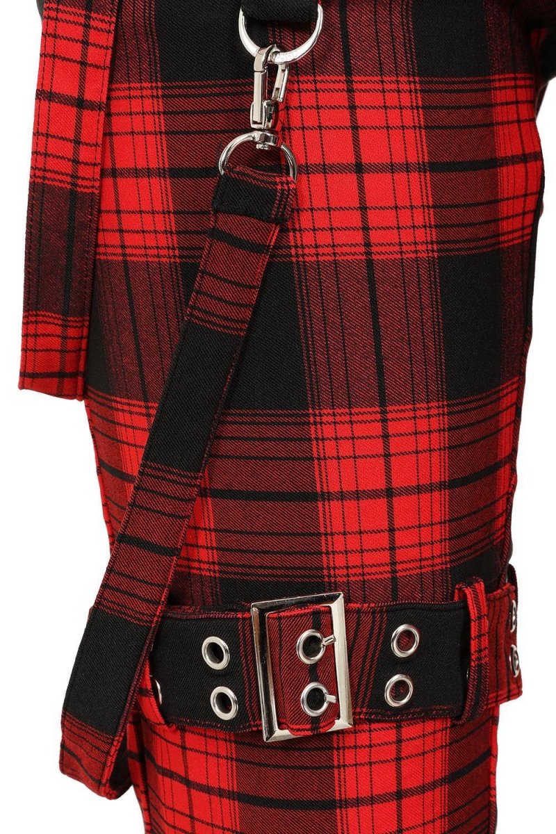 画像7: NOCTURNE BUCKLE TROUSERS / Black×Red  / パンツ【Banned Apparel】 (7)