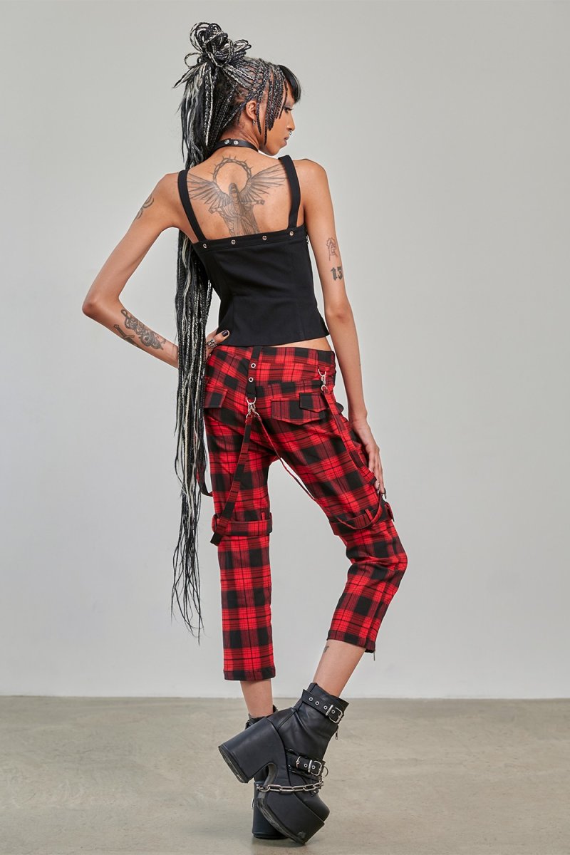 画像5: NOCTURNE BUCKLE TROUSERS / Black×Red  / パンツ【Banned Apparel】 (5)