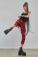 画像3: NOCTURNE BUCKLE TROUSERS / Black×Red  / パンツ【Banned Apparel】 (3)