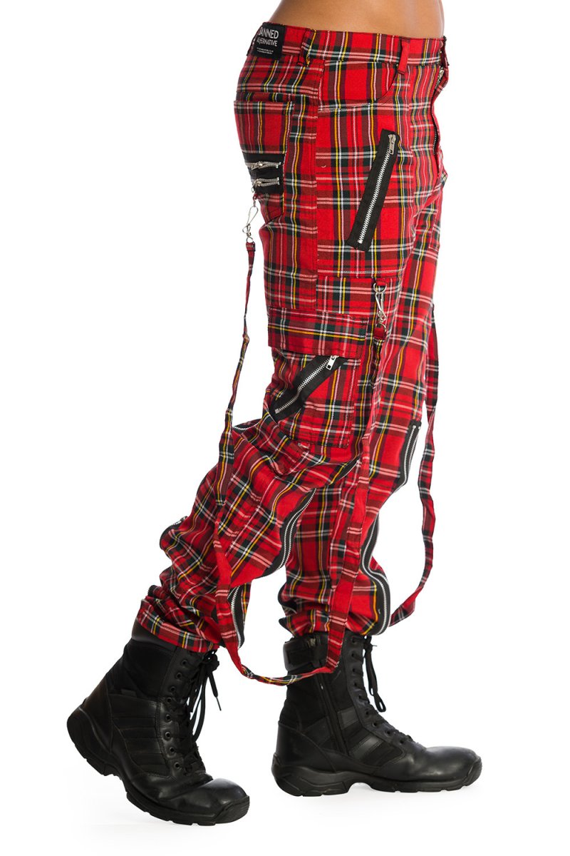画像6:  【Mens】AVENGENCE CHECK TROUSER / Red  / パンツ【Banned Apparel】 (6)