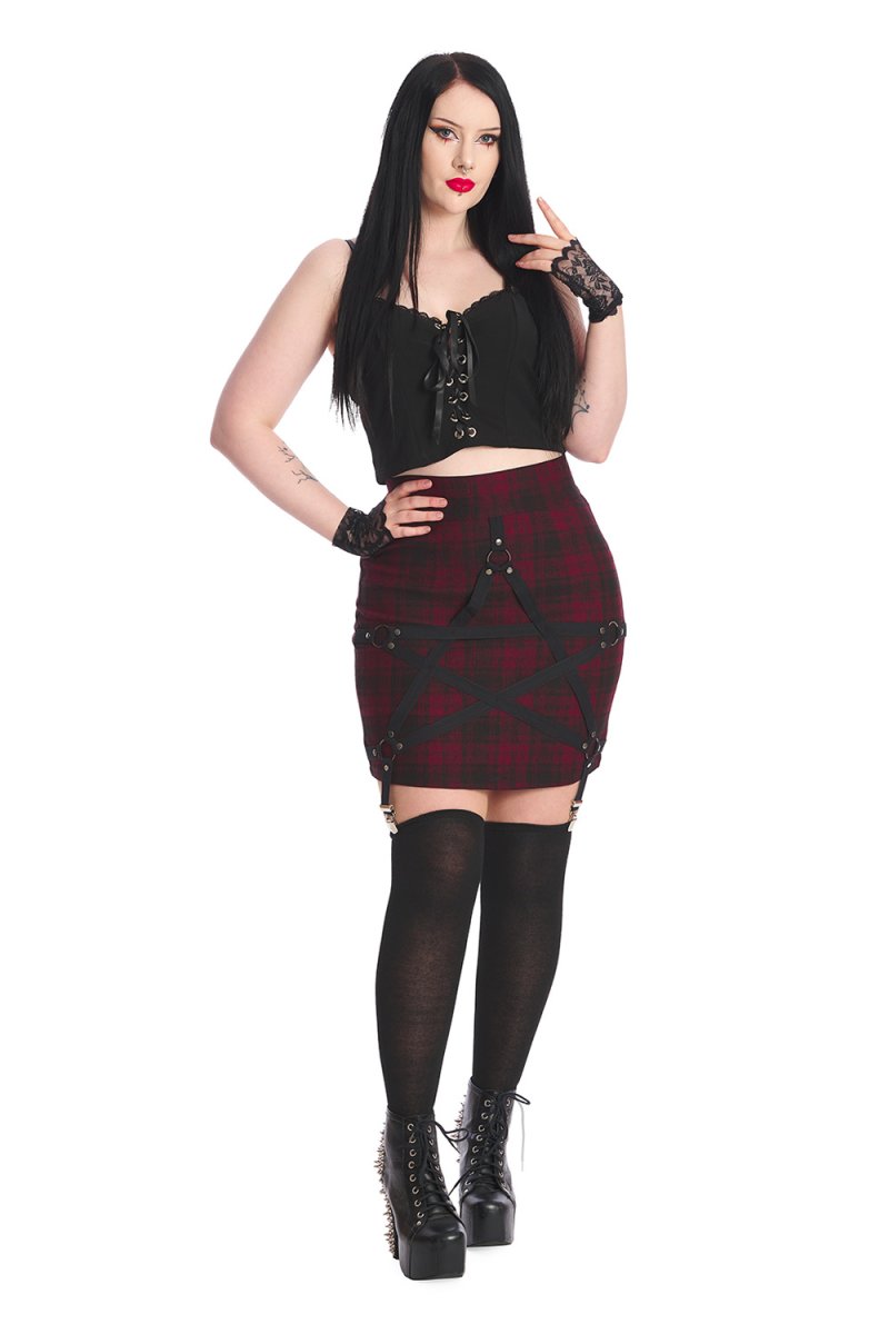 画像2: RHAN SKIRT / Burgundy / スカート【Banned Apparel】 (2)