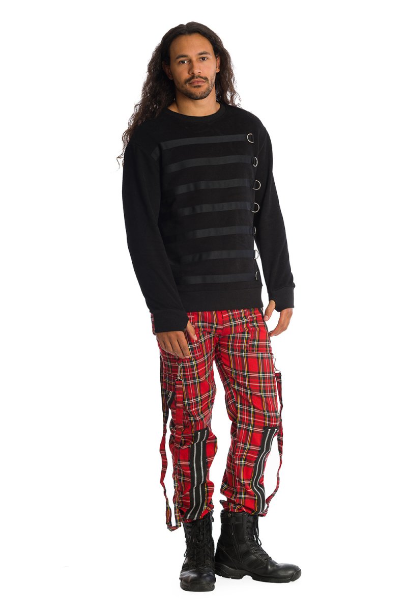 画像4:  【Mens】AVENGENCE CHECK TROUSER / Red  / パンツ【Banned Apparel】 (4)