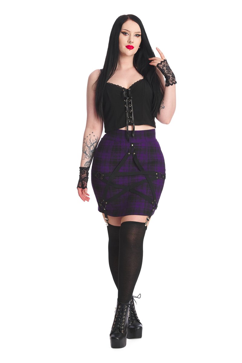 画像2: RHAN SKIRT / Purple / スカート【Banned Apparel】 (2)
