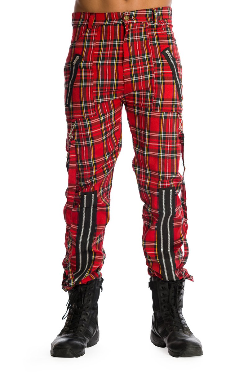 画像3:  【Mens】AVENGENCE CHECK TROUSER / Red  / パンツ【Banned Apparel】 (3)