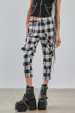 画像1: NOCTURNE BUCKLE TROUSERS / Black×White  / パンツ【Banned Apparel】 (1)