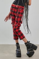 画像1: NOCTURNE BUCKLE TROUSERS / Black×Red  / パンツ【Banned Apparel】 (1)