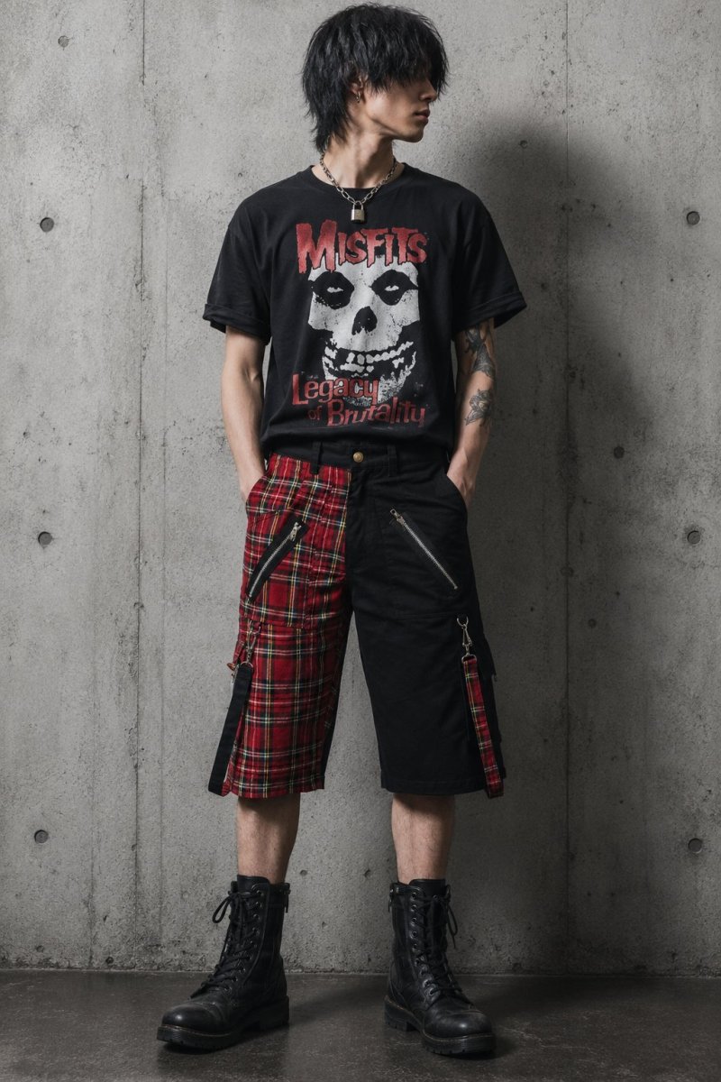 画像2:  【Mens】LEDGEND SHORT / Black×Red  / パンツ【Banned Apparel】 (2)