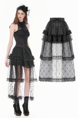 画像1: Diamond Lace Patchwork Layered Tutu Skirt / スカート【DARK IN LOVE】 (1)
