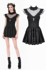 画像1: Dark Sacred Lace High-Neck Gothic Dress / ワンピース【DARK IN LOVE】 (1)