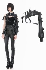 画像1: Cross Zipper One-Sleeve Leather Harness Top / トップス【DARK IN LOVE】 (1)