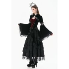 画像9: Velvet Shrug Lace-Spliced Flare Sleeve Bolero / ボレロ【DARK IN LOVE】 (9)