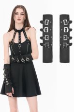 画像1: Multi-Buckle Eyelet Strap Elasticated Gloves / グローブ【DARK IN LOVE】 (1)