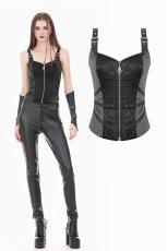 画像1: Zipper and Studded Buckle Straps / キャミトップス【DARK IN LOVE】 (1)