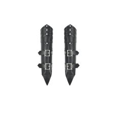 画像2: Matte Leather Buckled Riveted Gauntlets / グローブ【DARK IN LOVE】 (2)