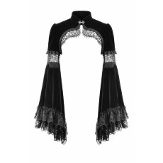 画像2: Velvet Shrug Lace-Spliced Flare Sleeve Bolero / ボレロ【DARK IN LOVE】 (2)