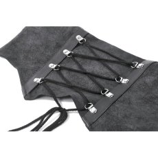 画像12: Double-Buckle Lace-up Asymmetrical Corset Belt / コルセット【DARK IN LOVE】 (12)