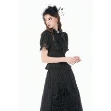 画像5: Vintage Lolita Blouse / BLACK / トップス【DARK IN LOVE】 (5)