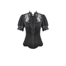 画像2: Vintage Lolita Blouse / BLACK / トップス【DARK IN LOVE】 (2)