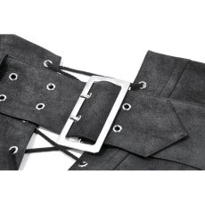 画像11: Double-Buckle Lace-up Asymmetrical Corset Belt / コルセット【DARK IN LOVE】 (11)