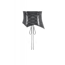 画像3: Double-Buckle Lace-up Asymmetrical Corset Belt / コルセット【DARK IN LOVE】 (3)