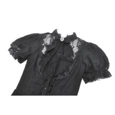 画像10: Vintage Lolita Blouse / BLACK / トップス【DARK IN LOVE】 (10)