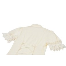 画像14: Victorian Lace Patchwork Puff Sleeve Slim Blouse / WHITE / トップス【DARK IN LOVE】 (14)