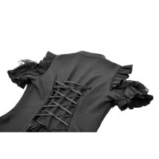 画像15: Victorian Gothic Black Blouse with Ruffled Stand Collar / トップス【DARK IN LOVE】 (15)