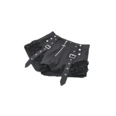 画像12: Punk Cross Lace Patchwork High-Waisted Shorts / ショートパンツ【DARK IN LOVE】 (12)
