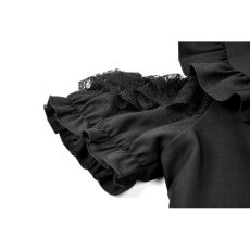 画像13: Victorian Gothic Black Blouse with Ruffled Stand Collar / トップス【DARK IN LOVE】 (13)