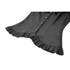 画像14: Victorian Gothic Black Blouse with Ruffled Stand Collar / トップス【DARK IN LOVE】 (14)