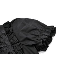 画像10: Retro Victorian Lace Ruffle Puff Sleeve Slim Blouse / トップス【DARK IN LOVE】 (10)