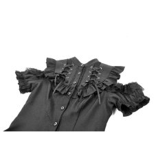 画像11: Victorian Gothic Black Blouse with Ruffled Stand Collar / トップス【DARK IN LOVE】 (11)