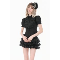 画像5: Retro Victorian Lace Ruffle Puff Sleeve Slim Blouse / トップス【DARK IN LOVE】 (5)
