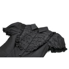 画像9: Retro Victorian Lace Ruffle Puff Sleeve Slim Blouse / トップス【DARK IN LOVE】 (9)