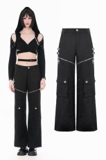 画像1: Urban Mobility Cross-Zip Wide-Leg Cargo Pants / パンツ【DARK IN LOVE】 (1)