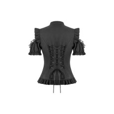 画像3: Victorian Gothic Black Blouse with Ruffled Stand Collar / トップス【DARK IN LOVE】 (3)