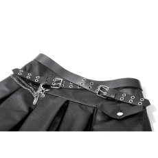 画像12: Punk Double Belt Pleated Skirt / スカート【DARK IN LOVE】 (12)