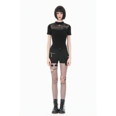 画像6: Sheer Spiderweb Mesh Short Sleeve Top / トップス【DARK IN LOVE】 (6)
