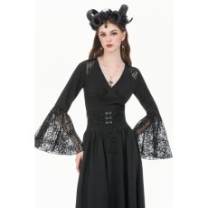 画像4: Lace-Paneled Shoulders and Dramatic Flare Sleeves / トップス【DARK IN LOVE】 (4)